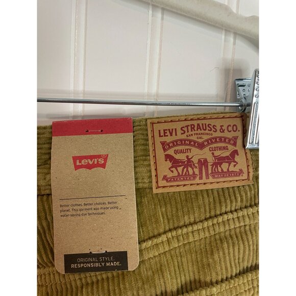 Levis Corduroy Pants Mens 30 Tan Camel Relaxed Straight Casual Sustainable 30x30 - Picture 7 of 15